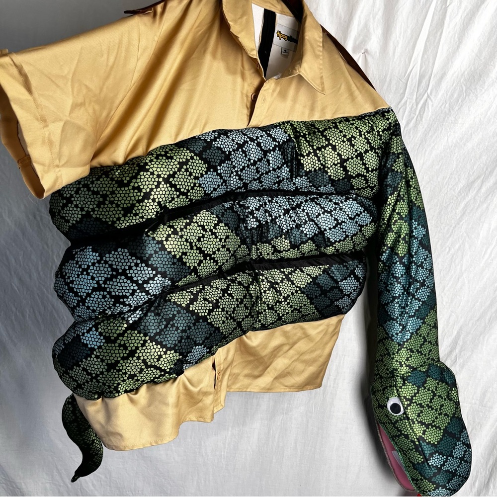 Tipsy Elves Funny Zoo Keeper Boa Constrictor Costume With Snake Arm Puppet XL - Picture 8 of 16